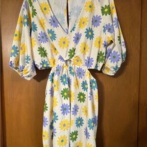 Shein Floral Puff Sleeve Dress